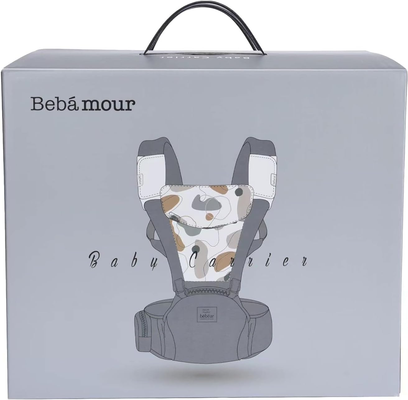 Bebamour Mesh Newborn Baby Carrier Front and Back Carry Baby Newborns to Toddler Baby Hip Carrier (New Khaki)