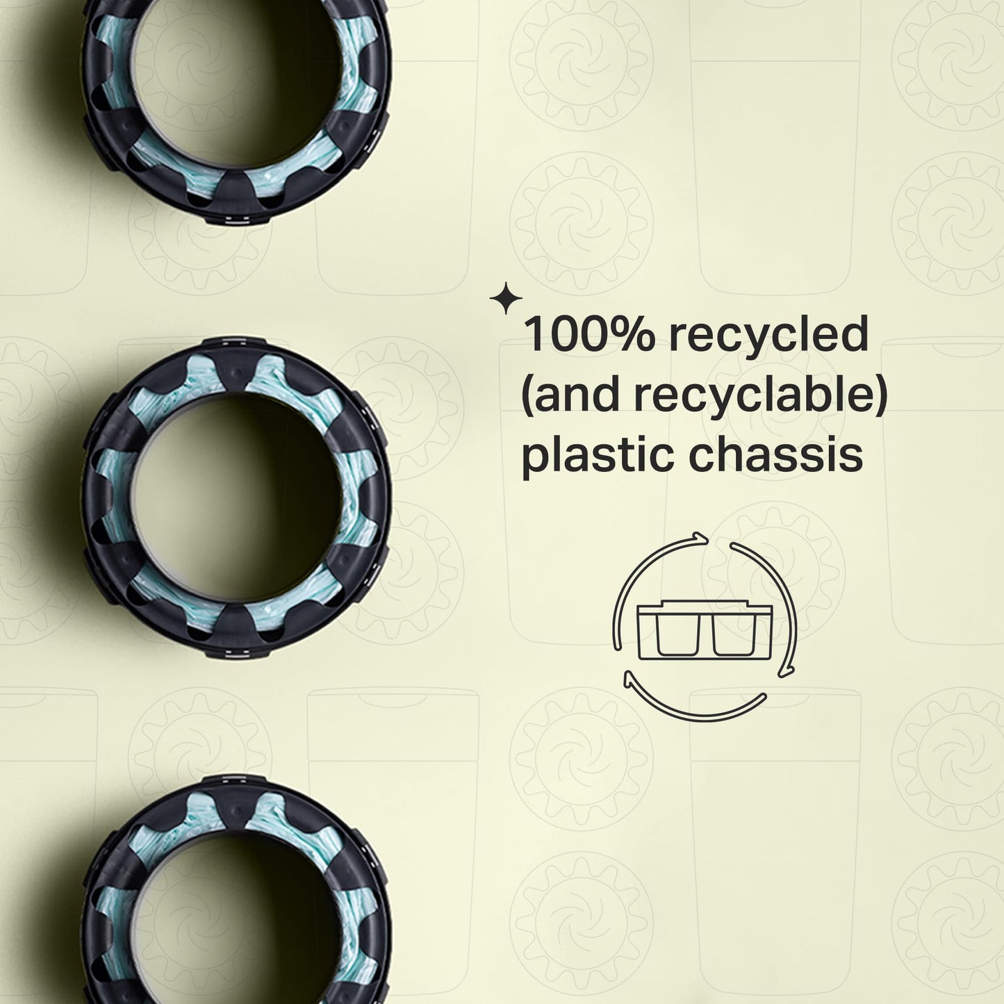 Tommee Tippee Twist and Click Advanced Nappy Bin Refill Cassettes, Sustainably Sourced Antibacterial GREENFILM, Pack of 6