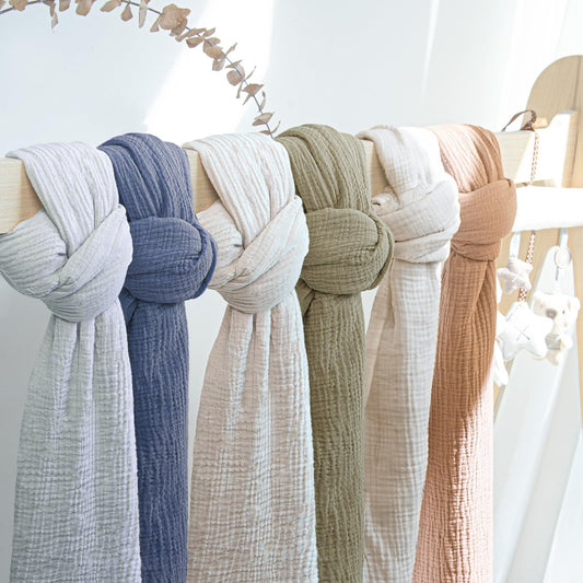 lulumoon Muslin Swaddle Blanket Baby - Cotton Swaddling Blanket Soft Baby Receiving Blanket Neutral 2Pack(Olive)