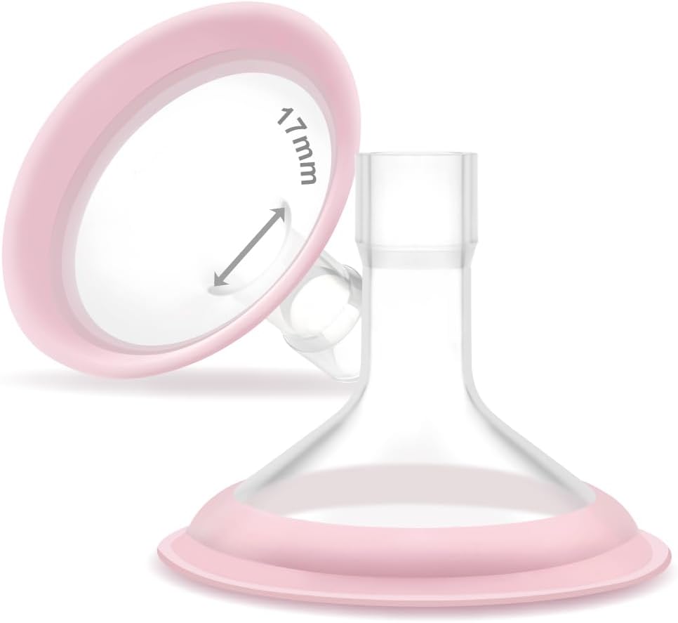 17mm Maymom MyFit Shields, Pano Series; Compatible with Medela Breast Pump- PersonalFit, Freestyle, Harmony, Maxi, Freestyle Flex Connector; Connect to Maymom Widemouth/Narrow Connector, 2pcs