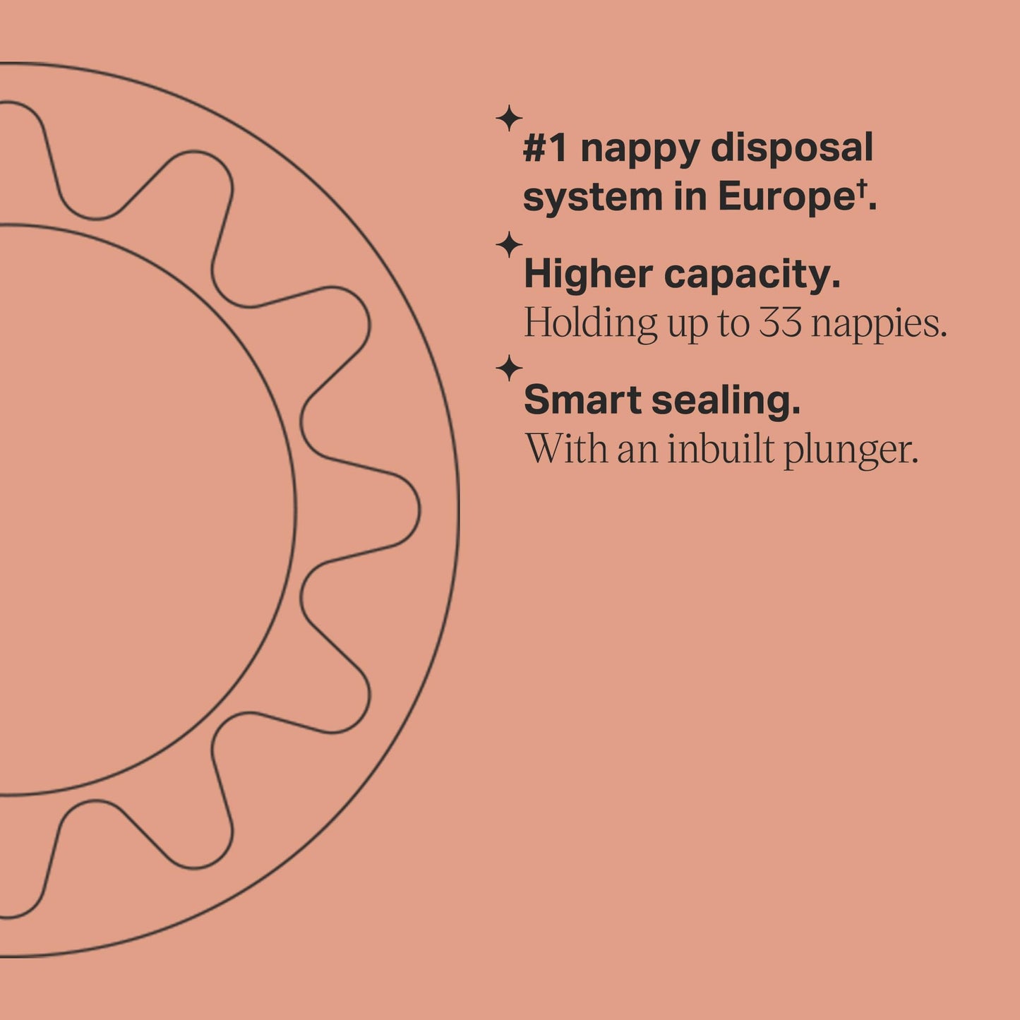 Tommee Tippee Twist and Click Advanced Nappy Bin, Includes 1x Refill Cassette, Locks in Odours and Germs, White