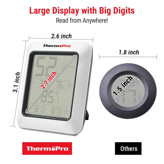 ThermoPro TP50 Digital Hygrometer Indoor Thermometer Humidity Monitor with Temperature Humidity Gauge