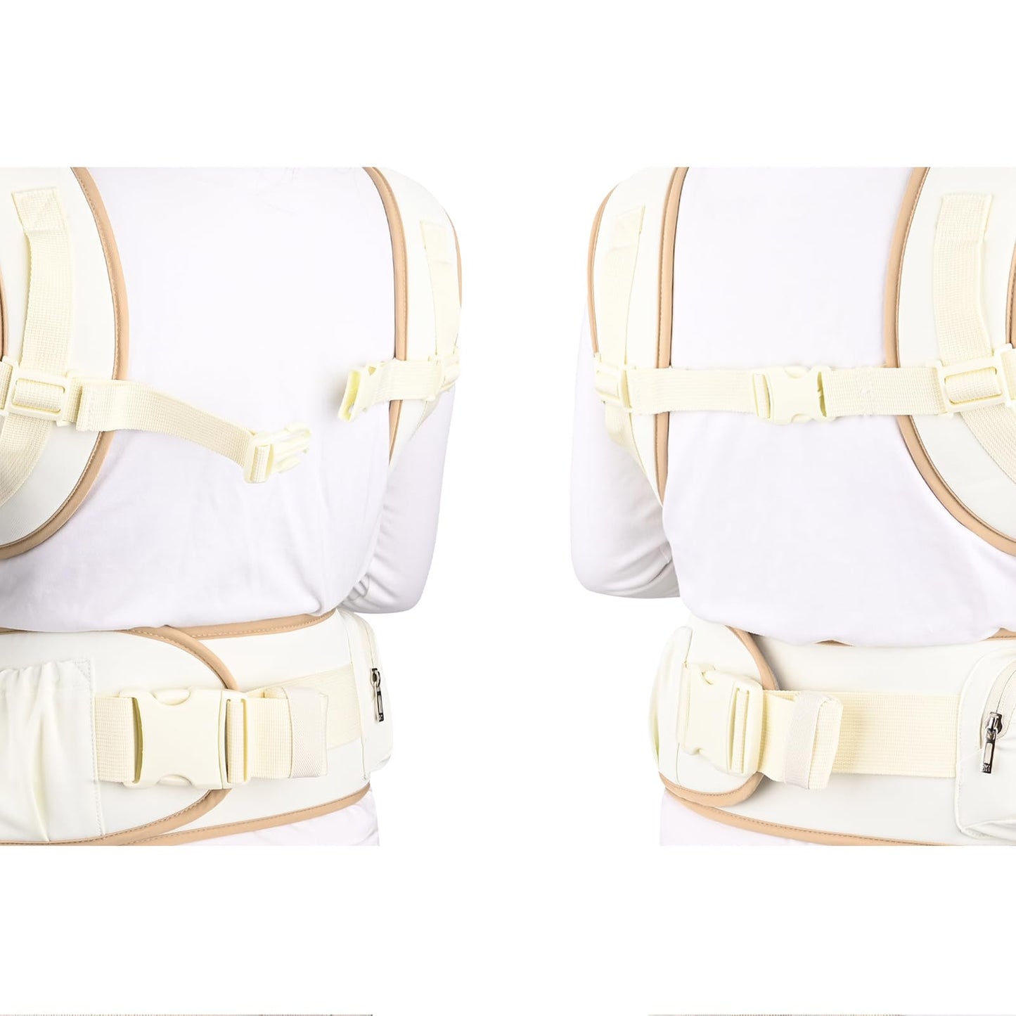 Bebamour Mesh Newborn Baby Carrier Front and Back Carry Baby Newborns to Toddler Baby Hip Carrier (New Khaki)