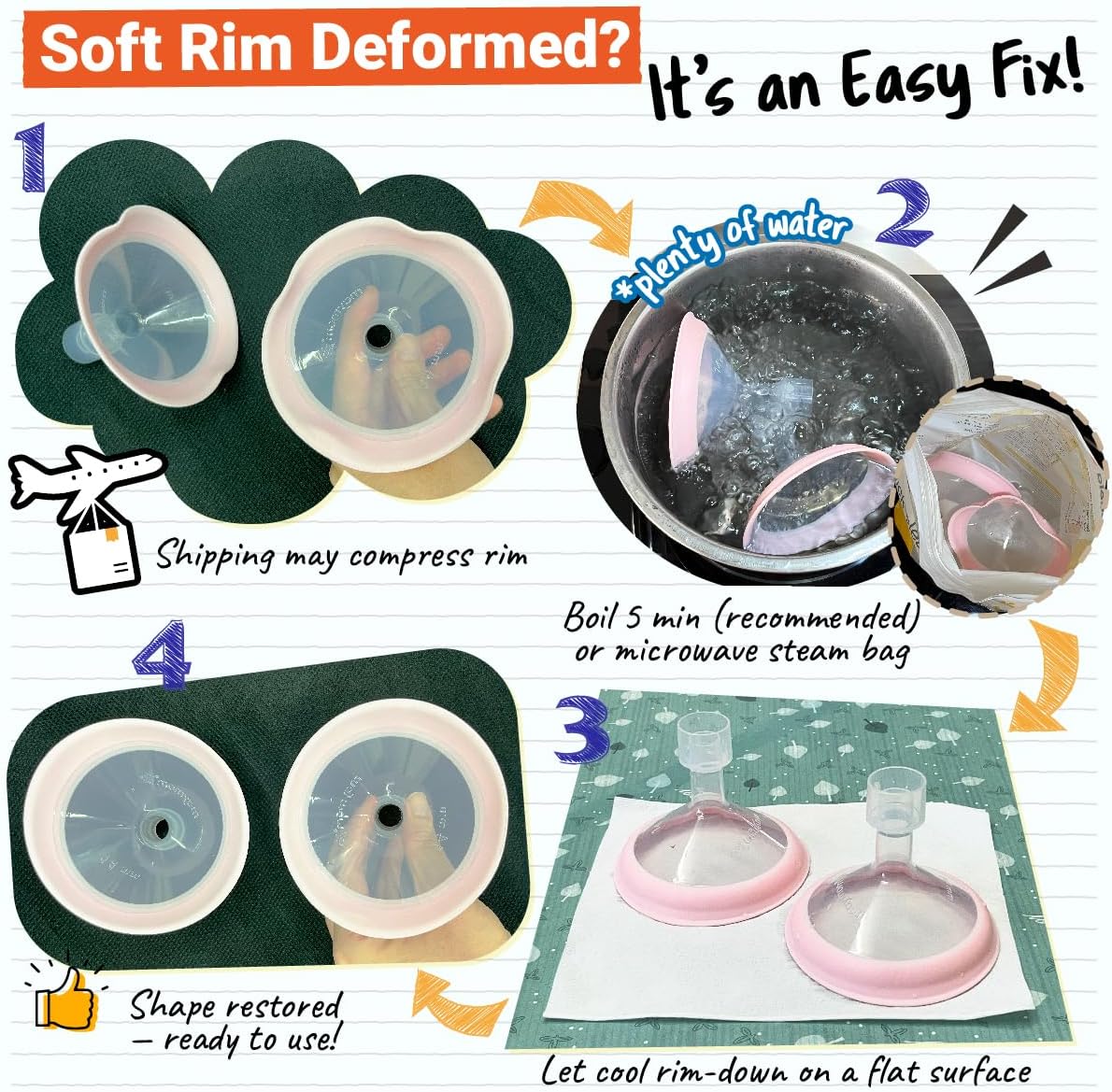 17mm Maymom MyFit Shields, Pano Series; Compatible with Medela Breast Pump- PersonalFit, Freestyle, Harmony, Maxi, Freestyle Flex Connector; Connect to Maymom Widemouth/Narrow Connector, 2pcs