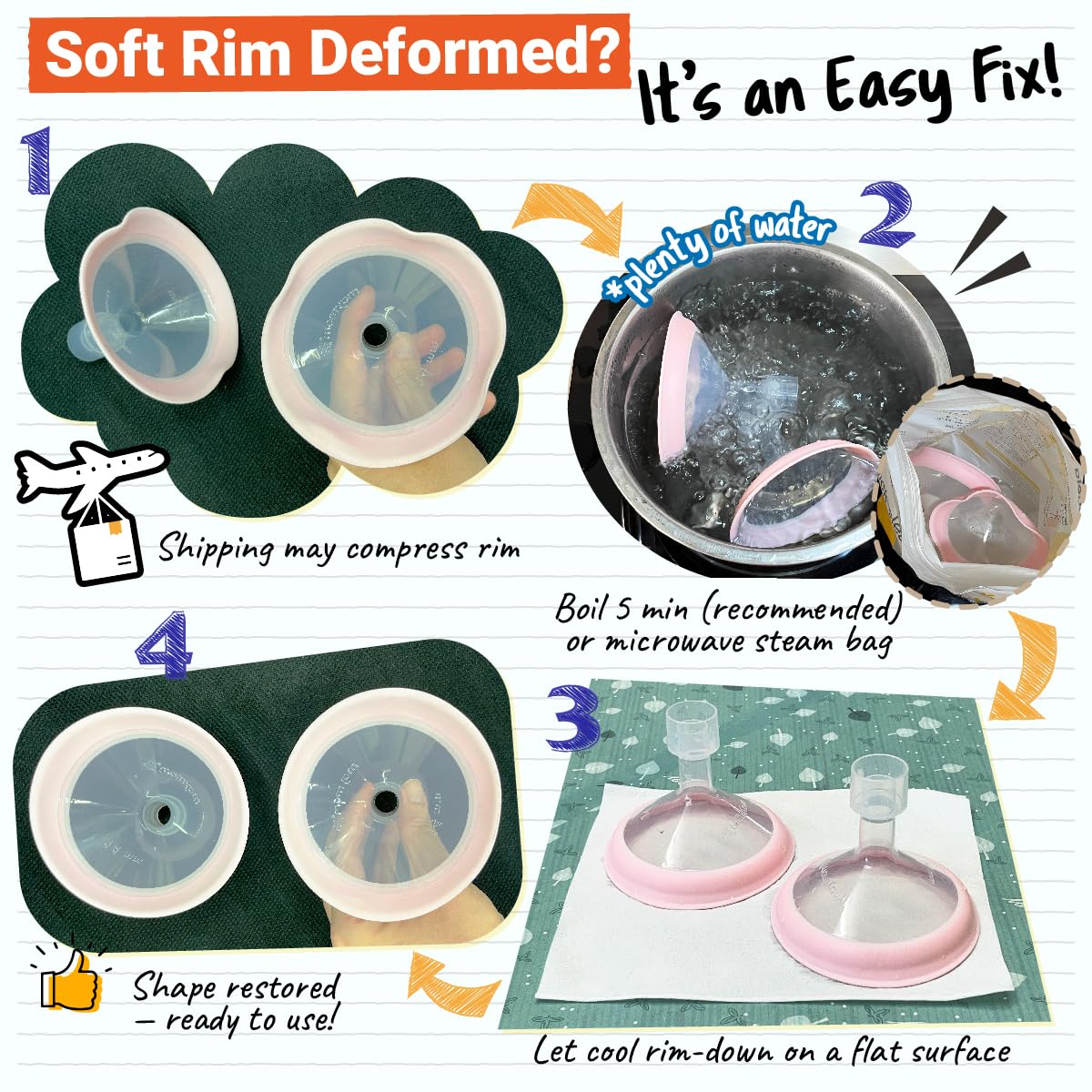 17mm Maymom MyFit Shields, Pano Series; Compatible with Medela Breast Pump- PersonalFit, Freestyle, Harmony, Maxi, Freestyle Flex Connector; Connect to Maymom Widemouth/Narrow Connector, 2pcs