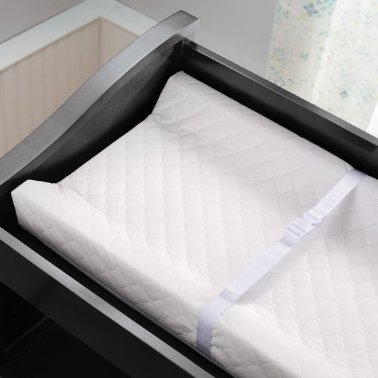 Summer Contoured Changing Pad, 16 x 32 – Comfortable & Secure, with Security Strap and Two High Curved Sides, Easy to Clean