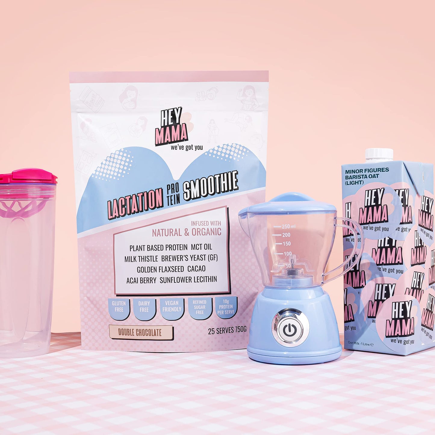 Hey Mama Lactation Supplement Protein Smoothie - Breastfeeding Support, Postpartum Nutrition, Gluten and Dairy Free - 750g Vanilla - 25 Servings…