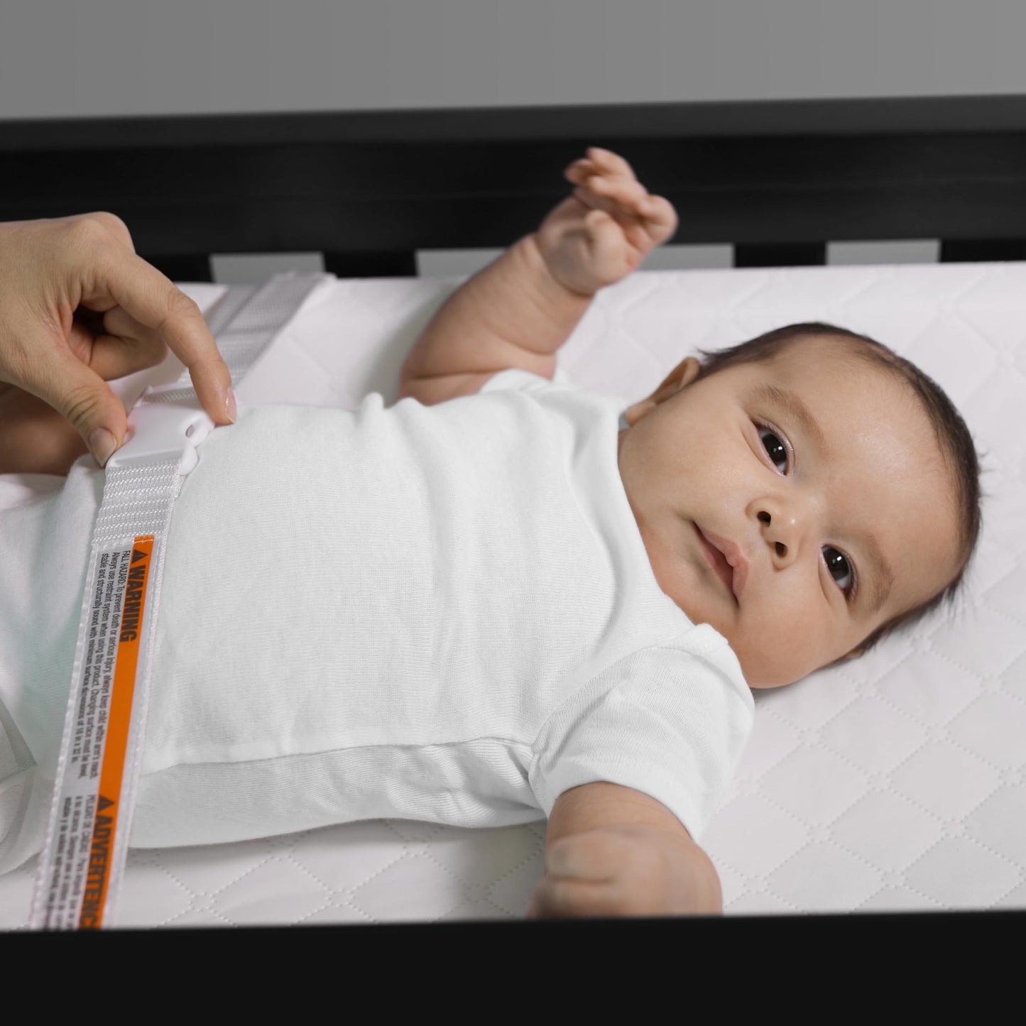Summer Contoured Changing Pad, 16 x 32 – Comfortable & Secure, with Security Strap and Two High Curved Sides, Easy to Clean