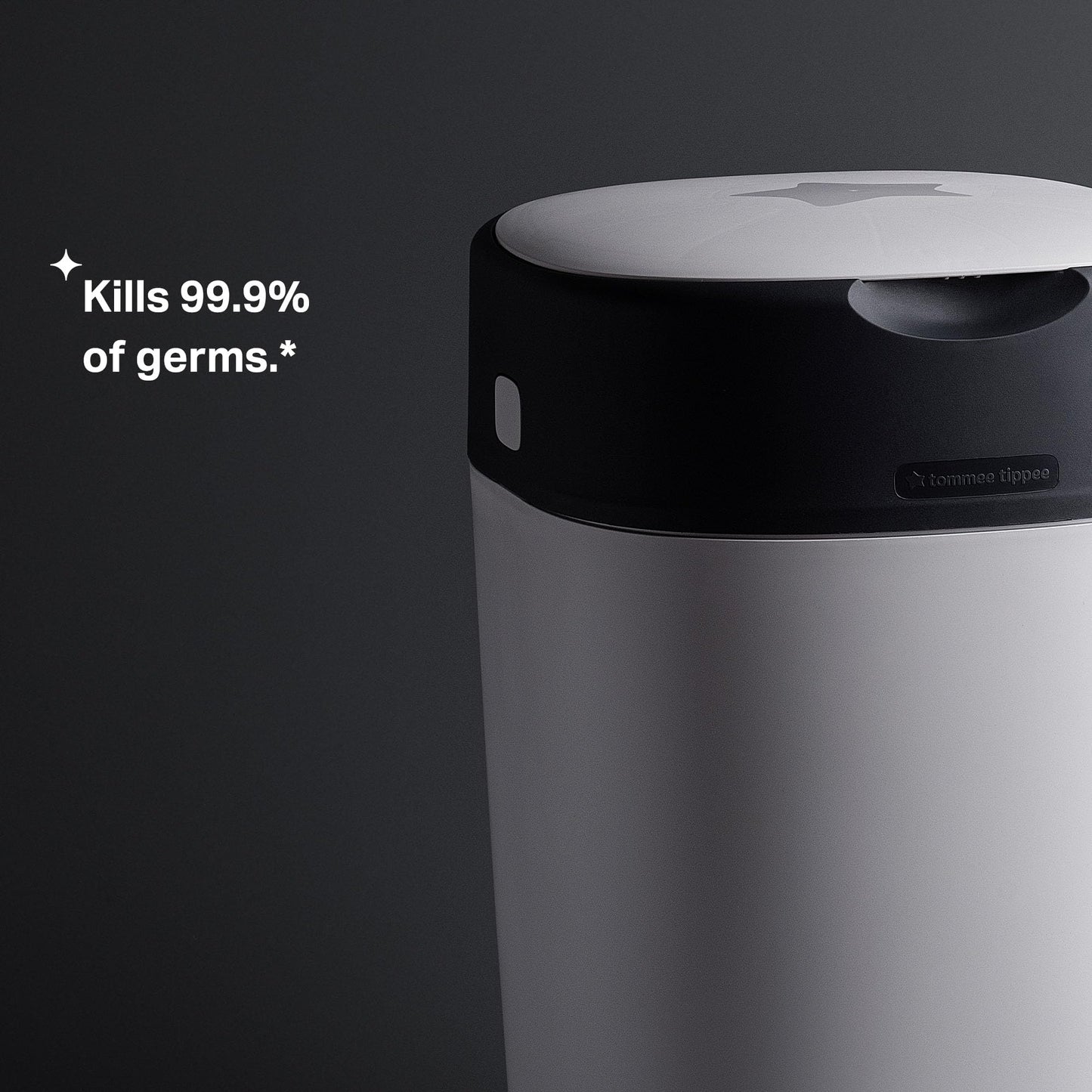 Tommee Tippee Twist and Click Advanced Nappy Bin, Includes 1x Refill Cassette, Locks in Odours and Germs, White