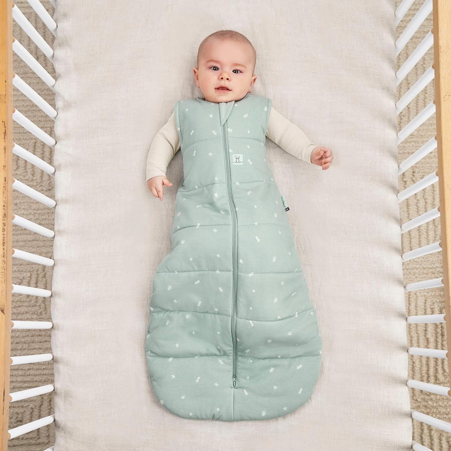 ergoPouch 2.5 TOG Sleeping Bag – Sleeveless – 8–24 Months – Oatmeal Marle Print – Organic Jersey Cotton – Ideal First Sleeping Bag for Arms-Out Sleepers – Safe & Comfortable Design